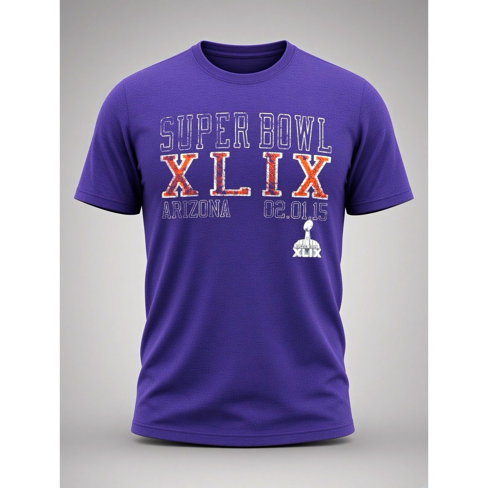 NFL Super Bowl XLIX Arizona 2015 Purple T-Shirt Men's 2XL Official Graphic Tee